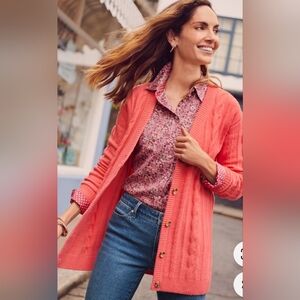 TALBOTS Hot Pink Wool Blend Long Sleeve Cardigan